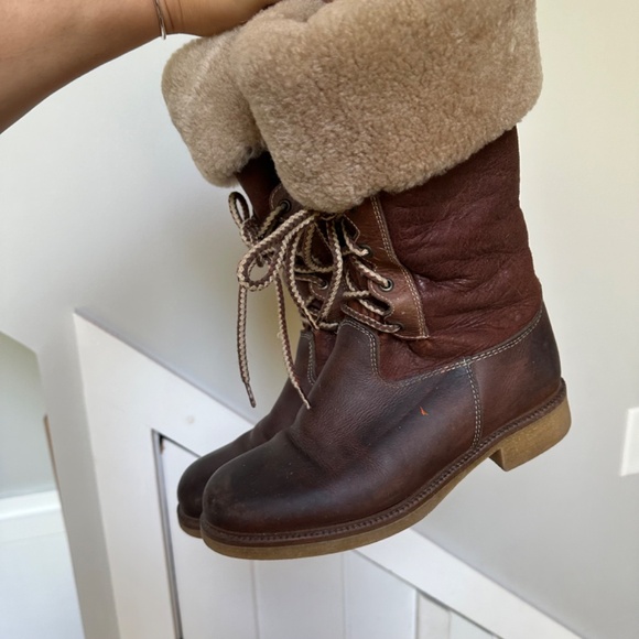 Martino Shearling Lined Brown Boots - Picture 4 of 7